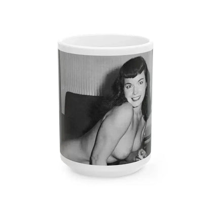 Bettie Page #616 (Vintage Female Icon) White Coffee Mug 15oz - Go Mug Yourself