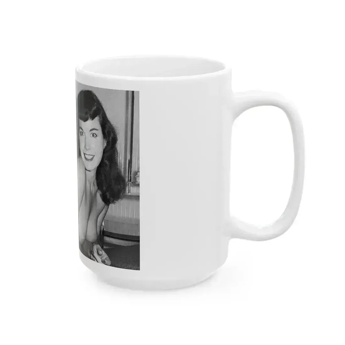 Bettie Page #616 (Vintage Female Icon) White Coffee Mug - Go Mug Yourself