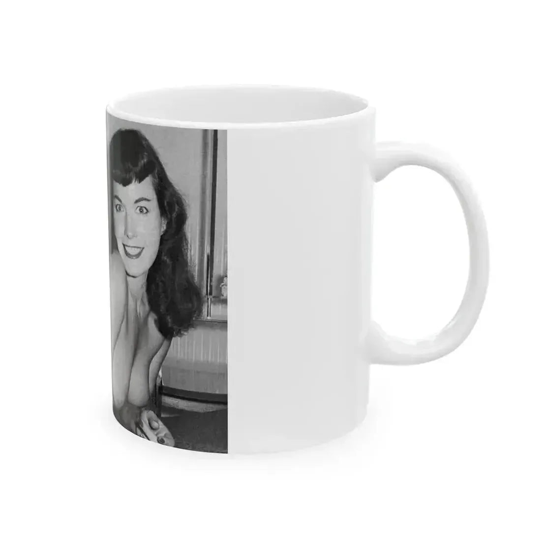 Bettie Page #616 (Vintage Female Icon) White Coffee Mug - Go Mug Yourself