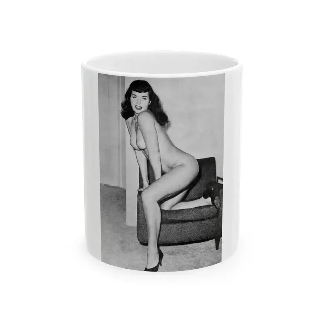 Bettie Page #617 (Vintage Female Icon) White Coffee Mug 11oz - Go Mug Yourself