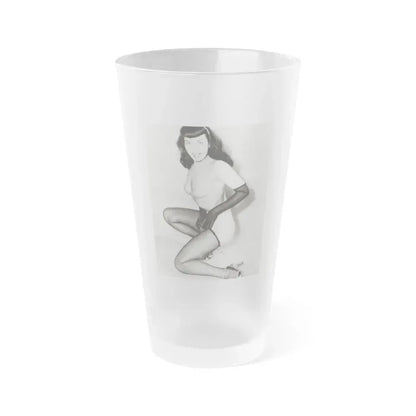 Bettie Page #618 (Vintage Female Icon) Frosted Pint Glass 16oz 16oz Frosted - Go Mug Yourself