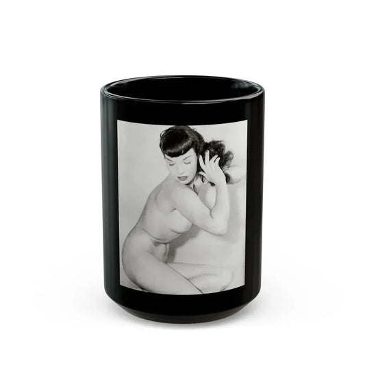 Bettie Page #619 (Vintage Female Icon) Black Coffee Mug 15oz - Go Mug Yourself
