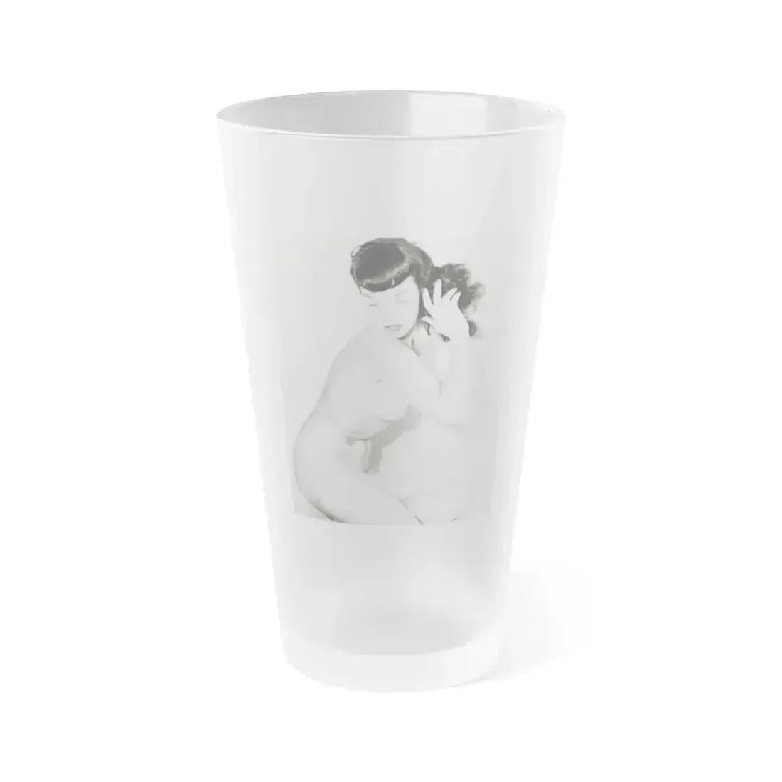 Bettie Page #619 (Vintage Female Icon) Frosted Pint Glass 16oz 16oz Frosted - Go Mug Yourself