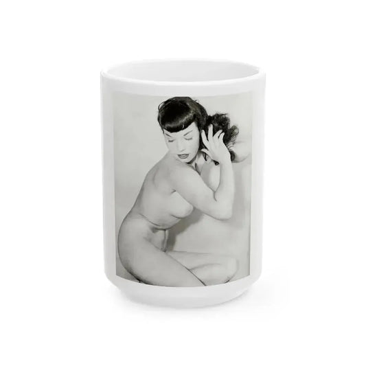 Bettie Page #619 (Vintage Female Icon) White Coffee Mug 15oz - Go Mug Yourself