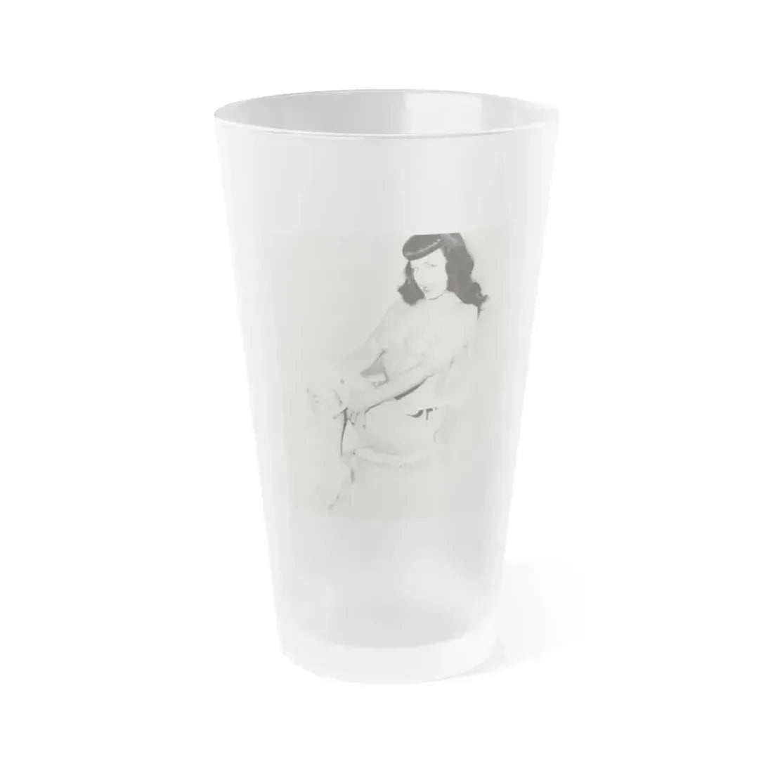 Bettie Page #620 (Vintage Female Icon) Frosted Pint Glass 16oz 16oz Frosted - Go Mug Yourself