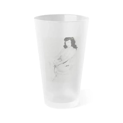 Bettie Page #620 (Vintage Female Icon) Frosted Pint Glass 16oz 16oz Frosted - Go Mug Yourself