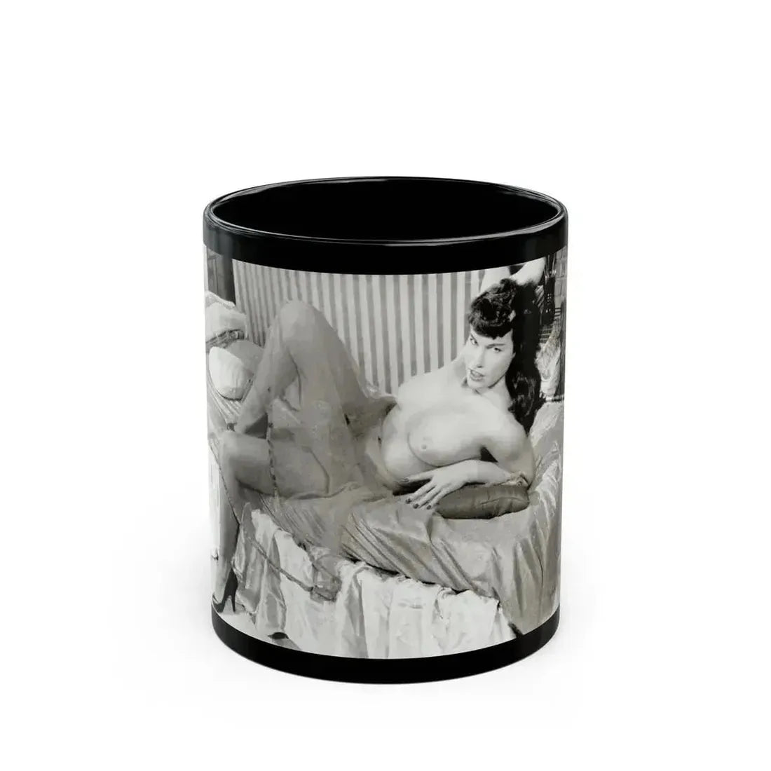 Bettie Page #622 (Vintage Female Icon) Black Coffee Mug 11oz - Go Mug Yourself