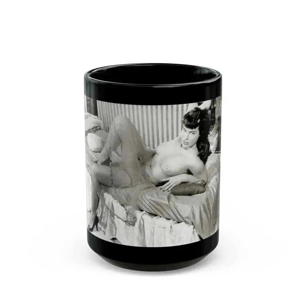 Bettie Page #622 (Vintage Female Icon) Black Coffee Mug 15oz - Go Mug Yourself