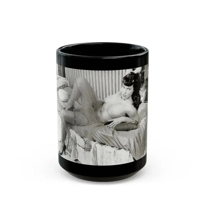 Bettie Page #622 (Vintage Female Icon) Black Coffee Mug 15oz - Go Mug Yourself