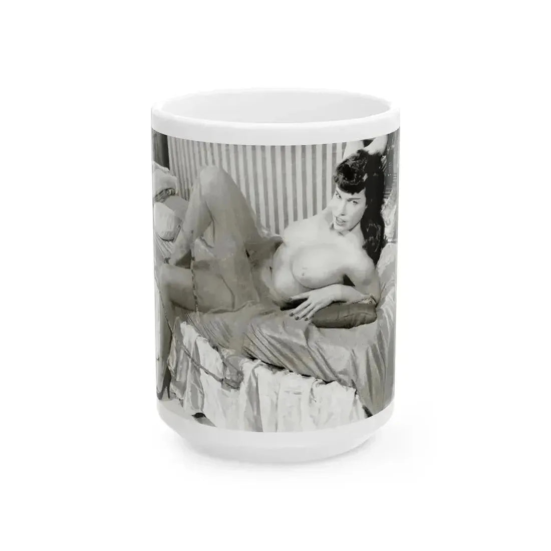 Bettie Page #622 (Vintage Female Icon) White Coffee Mug 15oz - Go Mug Yourself