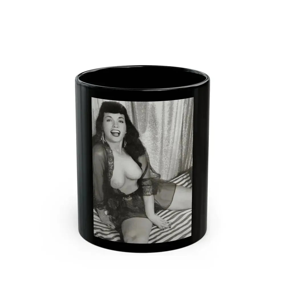 Bettie Page #623 (Vintage Female Icon) Black Coffee Mug 11oz - Go Mug Yourself