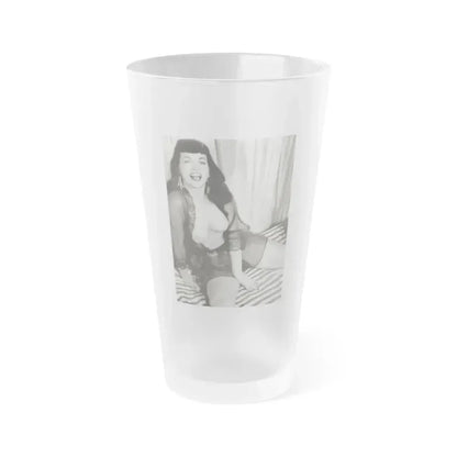 Bettie Page #623 (Vintage Female Icon) Frosted Pint Glass 16oz 16oz Frosted - Go Mug Yourself