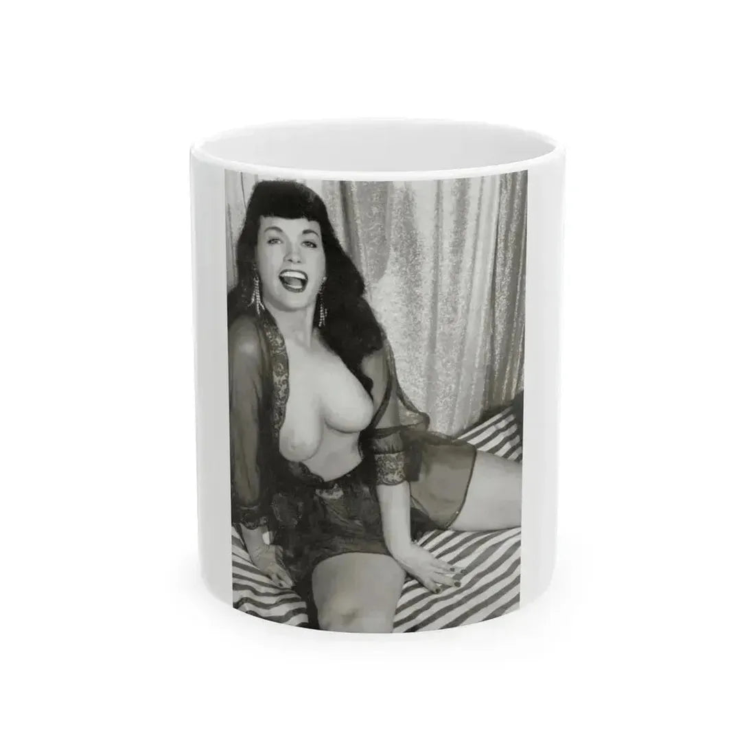 Bettie Page #623 (Vintage Female Icon) White Coffee Mug 11oz - Go Mug Yourself