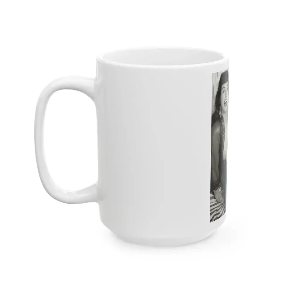 Bettie Page #623 (Vintage Female Icon) White Coffee Mug - Go Mug Yourself
