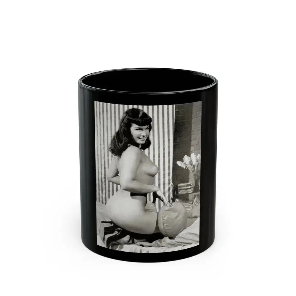 Bettie Page #624 (Vintage Female Icon) Black Coffee Mug 11oz - Go Mug Yourself