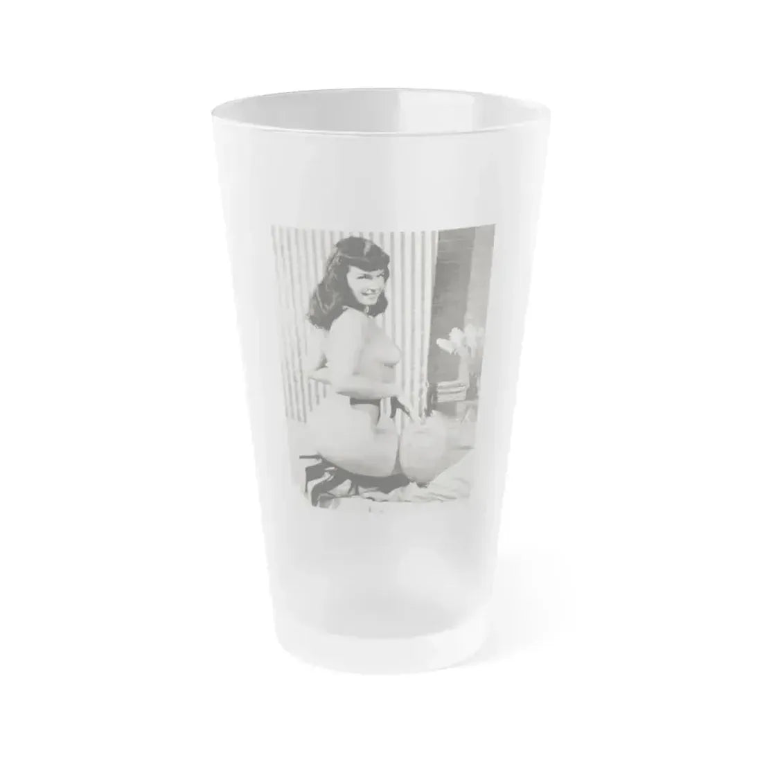 Bettie Page #624 (Vintage Female Icon) Frosted Pint Glass 16oz 16oz Frosted - Go Mug Yourself