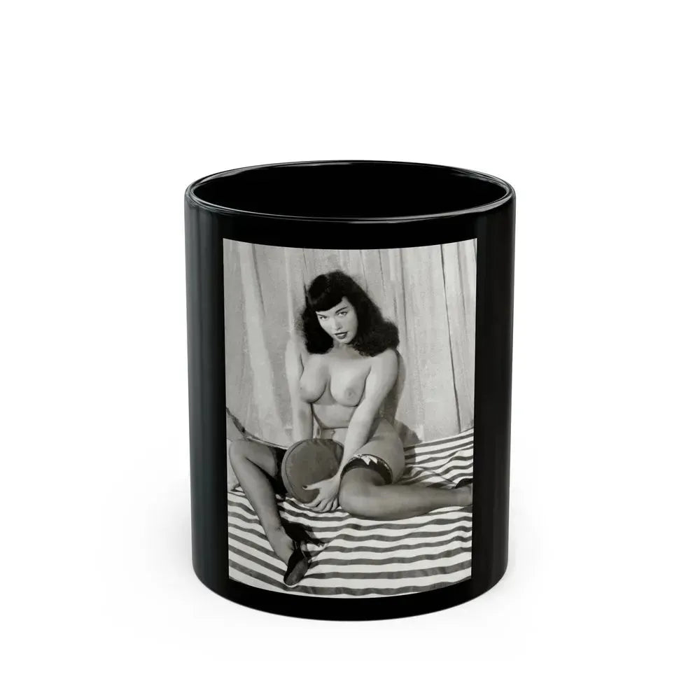 Bettie Page #625 (Vintage Female Icon) Black Coffee Mug 11oz - Go Mug Yourself