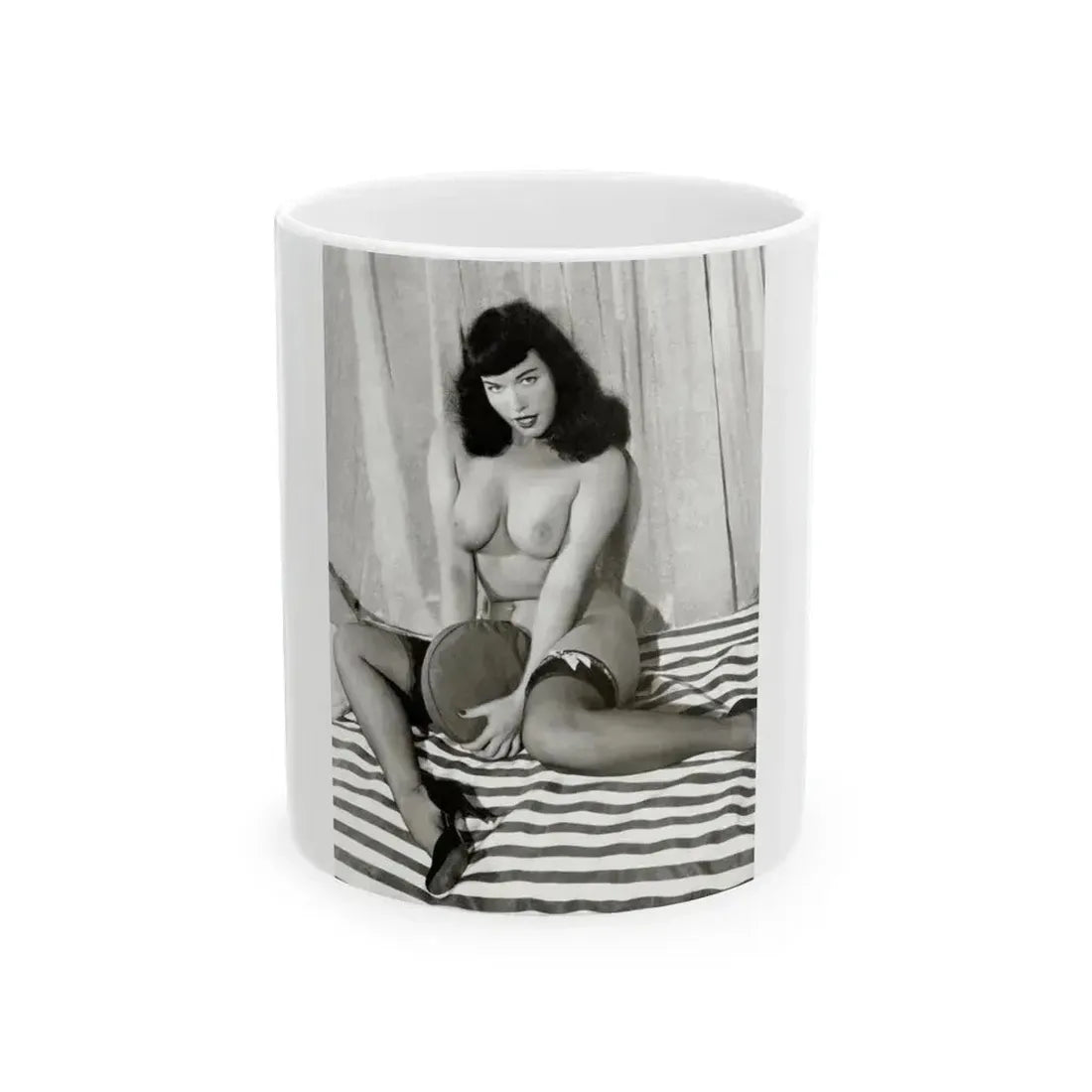 Bettie Page #625 (Vintage Female Icon) White Coffee Mug 11oz - Go Mug Yourself