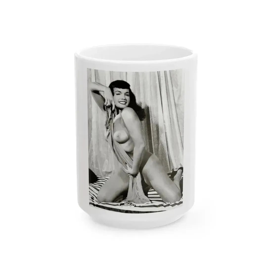 Bettie Page #626 (Vintage Female Icon) White Coffee Mug 15oz - Go Mug Yourself