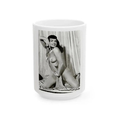 Bettie Page #626 (Vintage Female Icon) White Coffee Mug 15oz - Go Mug Yourself