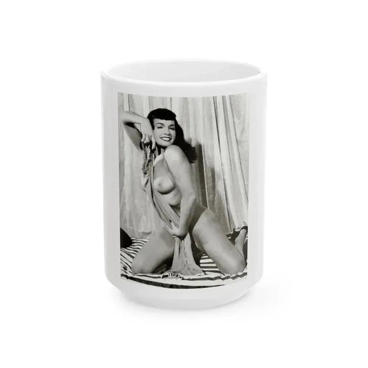Bettie Page #626 (Vintage Female Icon) White Coffee Mug 15oz - Go Mug Yourself