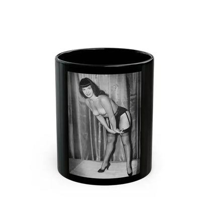 Bettie Page #628 (Vintage Female Icon) Black Coffee Mug 11oz - Go Mug Yourself