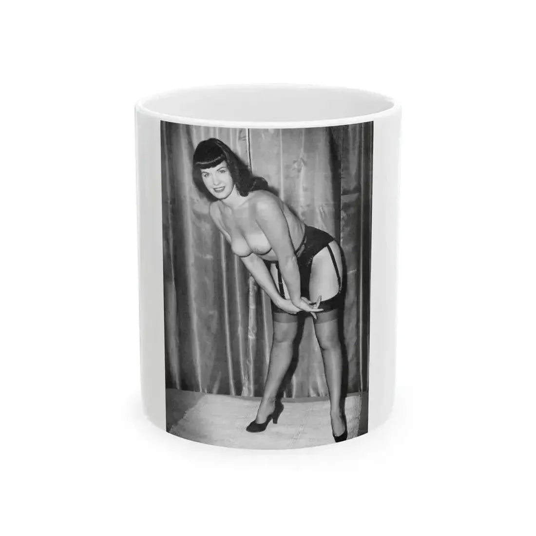 Bettie Page #628 (Vintage Female Icon) White Coffee Mug 11oz - Go Mug Yourself