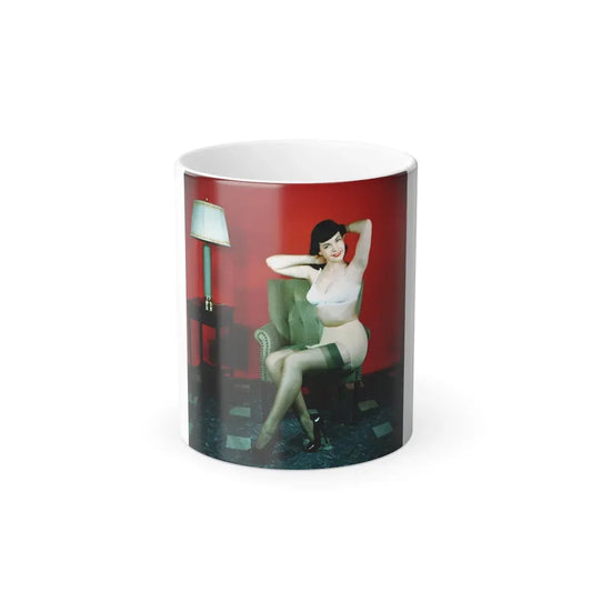 Bettie Page #63 (Vintage Female Icon) Color Changing Coffee Mug 11oz - Go Mug Yourself