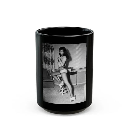 Bettie Page #630 (Vintage Female Icon) Black Coffee Mug 15oz - Go Mug Yourself