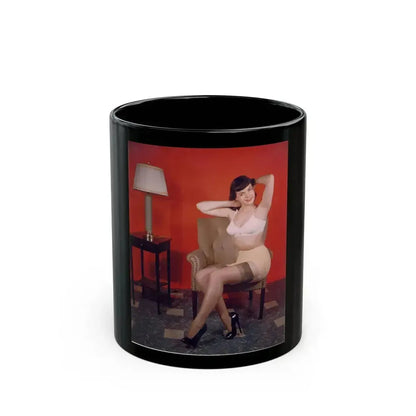 Bettie Page #63_1 (Vintage Female Icon) Black Coffee Mug 11oz - Go Mug Yourself