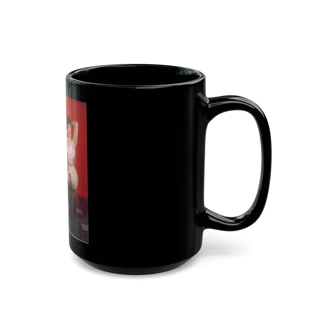 Bettie Page #63_1 (Vintage Female Icon) Black Coffee Mug - Go Mug Yourself