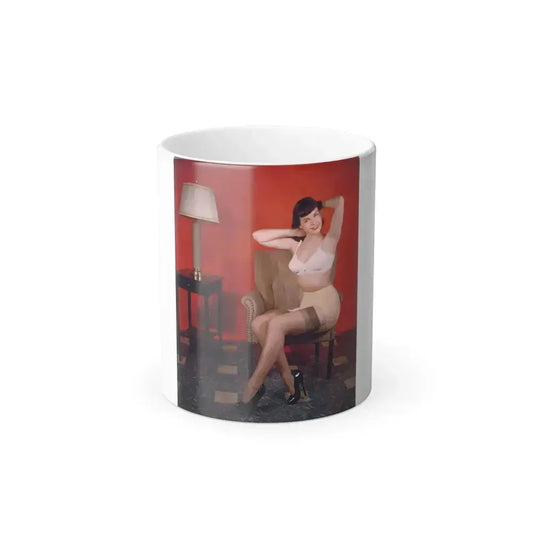 Bettie Page #63_1 (Vintage Female Icon) Color Changing Coffee Mug 11oz - Go Mug Yourself