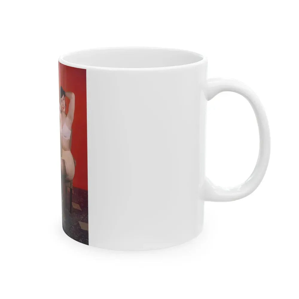 Bettie Page #63_1 (Vintage Female Icon) White Coffee Mug - Go Mug Yourself