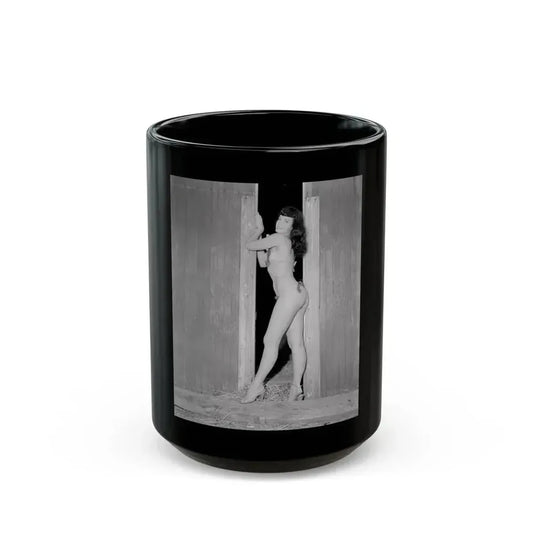Bettie Page #632 (Vintage Female Icon) Black Coffee Mug 15oz - Go Mug Yourself