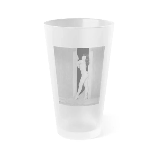 Bettie Page #632 (Vintage Female Icon) Frosted Pint Glass 16oz 16oz Frosted - Go Mug Yourself