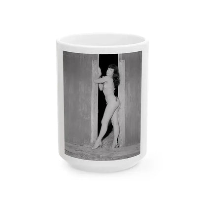 Bettie Page #632 (Vintage Female Icon) White Coffee Mug 15oz - Go Mug Yourself