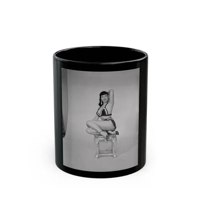 Bettie Page #633 (Vintage Female Icon) Black Coffee Mug 11oz - Go Mug Yourself