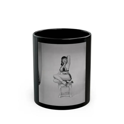 Bettie Page #633 (Vintage Female Icon) Black Coffee Mug 11oz - Go Mug Yourself