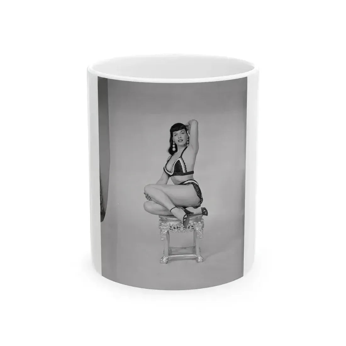 Bettie Page #633 (Vintage Female Icon) White Coffee Mug 11oz - Go Mug Yourself
