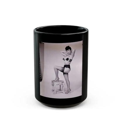 Bettie Page #634 (Vintage Female Icon) Black Coffee Mug 15oz - Go Mug Yourself