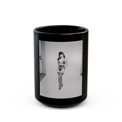 Bettie Page #636 (Vintage Female Icon) Black Coffee Mug 15oz - Go Mug Yourself