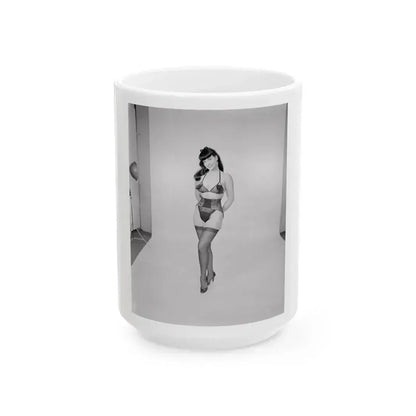 Bettie Page #636 (Vintage Female Icon) White Coffee Mug 15oz - Go Mug Yourself