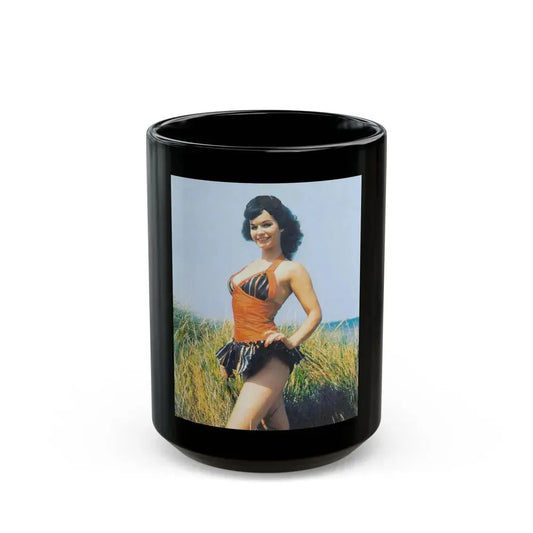 Bettie Page #64 (Vintage Female Icon) Black Coffee Mug 15oz - Go Mug Yourself
