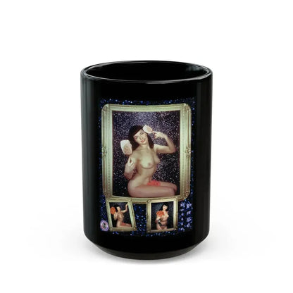 Bettie Page #640 (Vintage Female Icon) Black Coffee Mug 15oz - Go Mug Yourself