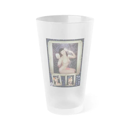Bettie Page #640 (Vintage Female Icon) Frosted Pint Glass 16oz 16oz Frosted - Go Mug Yourself