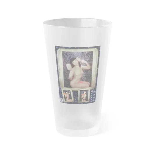 Bettie Page #640 (Vintage Female Icon) Frosted Pint Glass 16oz 16oz Frosted - Go Mug Yourself