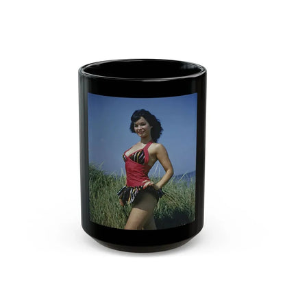 Bettie Page #64_1 (Vintage Female Icon) Black Coffee Mug 15oz - Go Mug Yourself