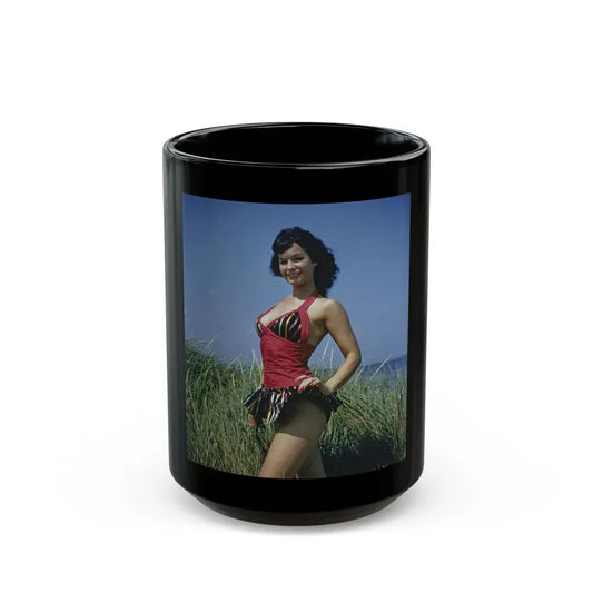 Bettie Page #64_1 (Vintage Female Icon) Black Coffee Mug 15oz - Go Mug Yourself