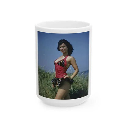 Bettie Page #64_1 (Vintage Female Icon) White Coffee Mug 15oz - Go Mug Yourself