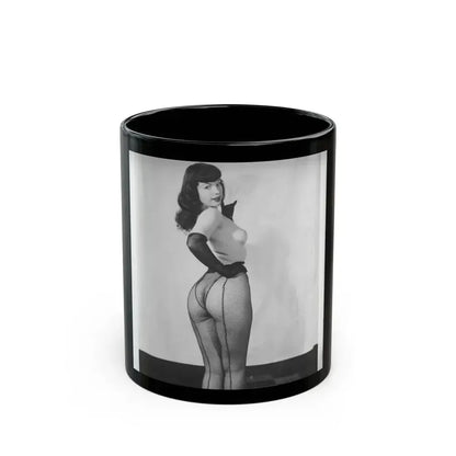 Bettie Page #649 (Vintage Female Icon) Black Coffee Mug 11oz - Go Mug Yourself